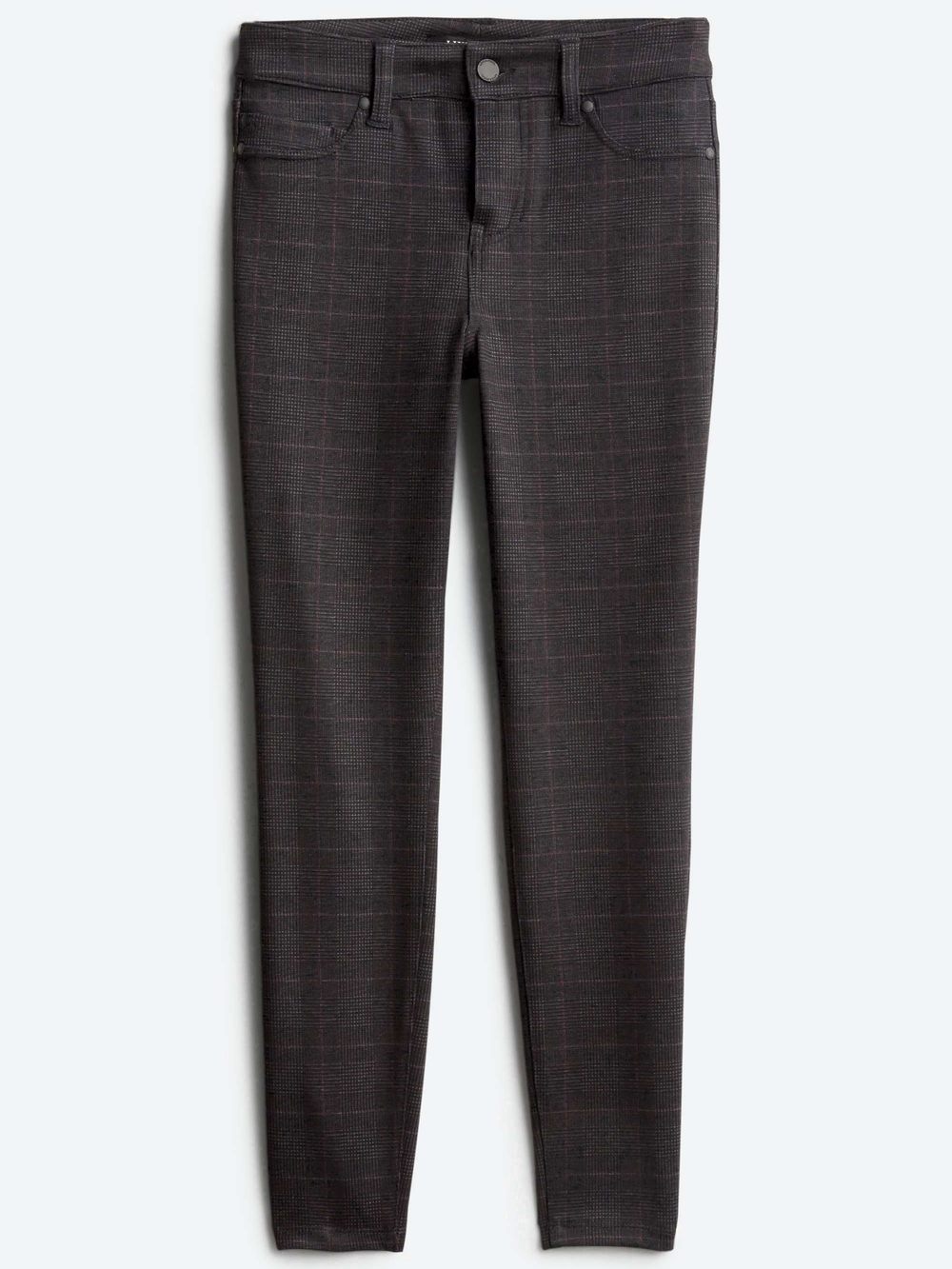 Liverpool Madonna Skinny Pant Black Plaid Stretch Size 6/28 Inseam 29"
